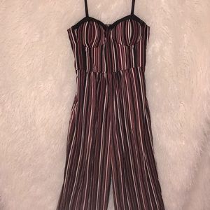 long striped pants romper